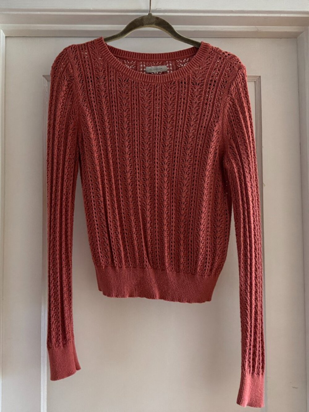 Bardot Pointelle Sweater from Outerknown in Terra Cotta